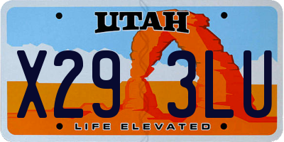 UT license plate X293LU