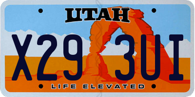 UT license plate X293UI