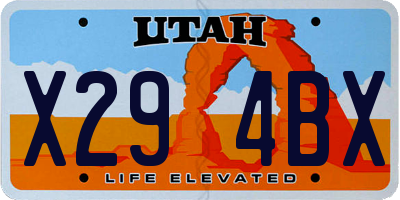 UT license plate X294BX