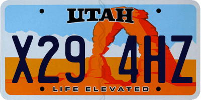 UT license plate X294HZ