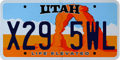 UT license plate X295WL