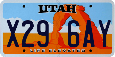 UT license plate X296AY