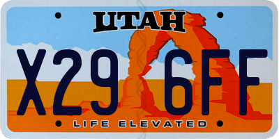 UT license plate X296FF