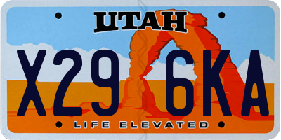 UT license plate X296KA