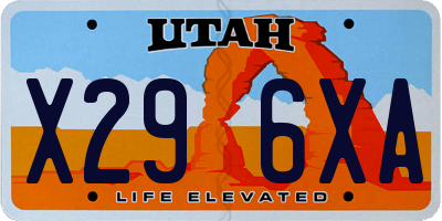 UT license plate X296XA