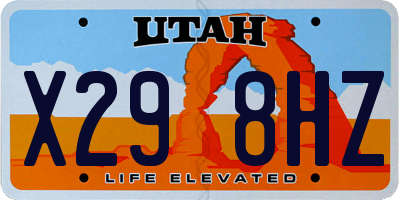 UT license plate X298HZ