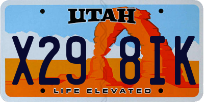 UT license plate X298IK