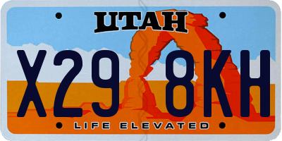UT license plate X298KH