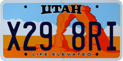 UT license plate X298RI