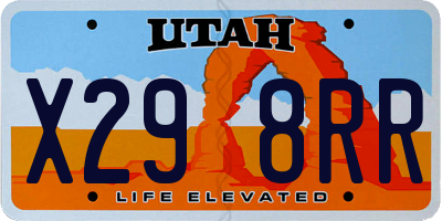 UT license plate X298RR