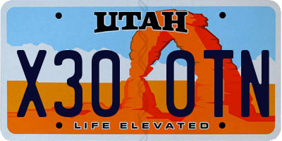 UT license plate X300TN