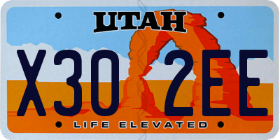 UT license plate X302EE