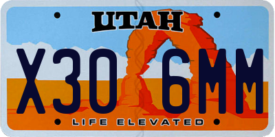 UT license plate X306MM