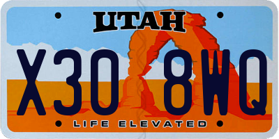 UT license plate X308WQ