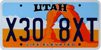 UT license plate X308XT