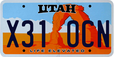 UT license plate X310CN