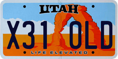 UT license plate X310LD