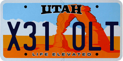 UT license plate X310LT
