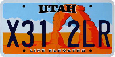 UT license plate X312LR