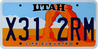 UT license plate X312RM