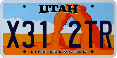 UT license plate X312TR