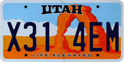 UT license plate X314EM