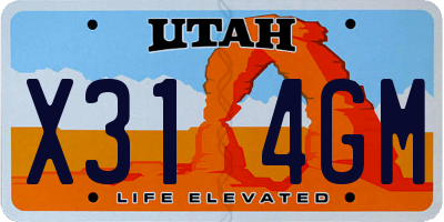 UT license plate X314GM