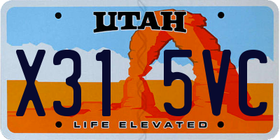 UT license plate X315VC