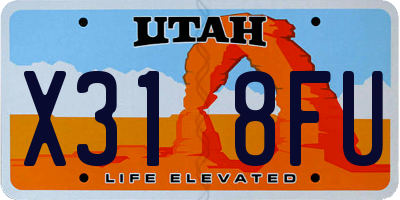 UT license plate X318FU