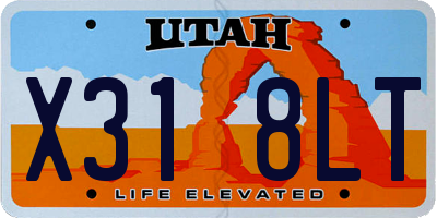 UT license plate X318LT
