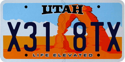 UT license plate X318TX