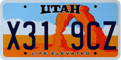 UT license plate X319CZ
