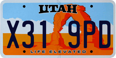 UT license plate X319PD