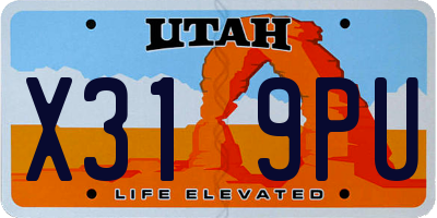 UT license plate X319PU