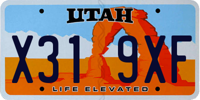UT license plate X319XF