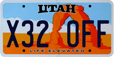 UT license plate X320FF