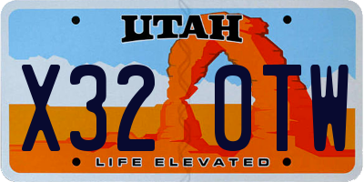 UT license plate X320TW