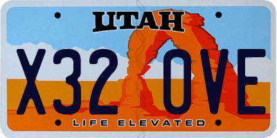UT license plate X320VE