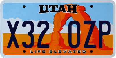UT license plate X320ZP