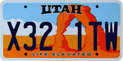 UT license plate X321TW