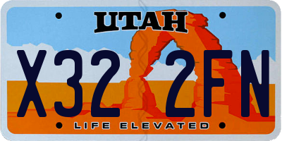 UT license plate X322FN