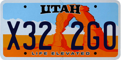 UT license plate X322GO