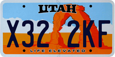 UT license plate X322KF