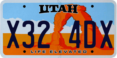 UT license plate X324DX