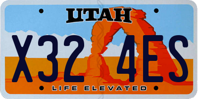 UT license plate X324ES