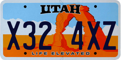 UT license plate X324XZ