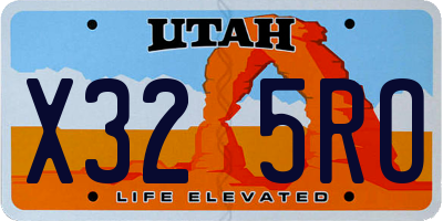 UT license plate X325RO