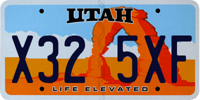 UT license plate X325XF