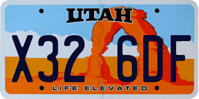 UT license plate X326DF