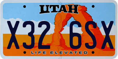 UT license plate X326SX